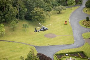 Dromoland Castle Helipad approach private charter clients